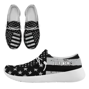 Personalized  America Flag Sneakers, Custom Patriotic Loafer Shoes,  Canvas Slip On Shoes,
FN018-24020303-6w