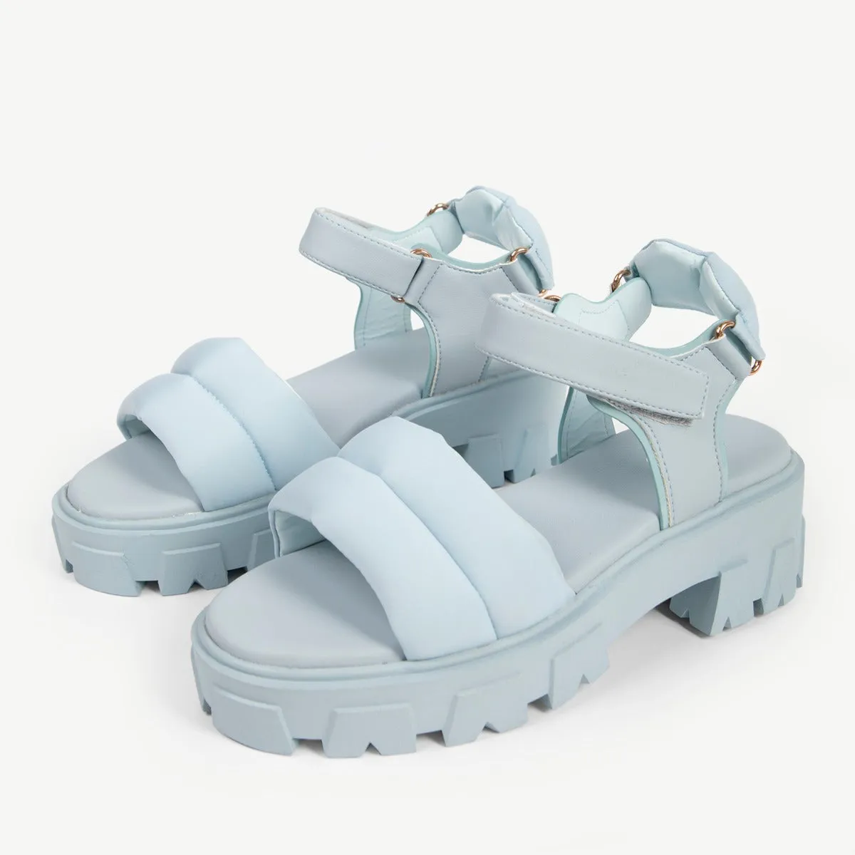 RAID Stack Chunky Sole Sandal in Aqua