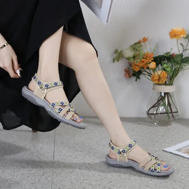 Sporty Print Velcro Sandals